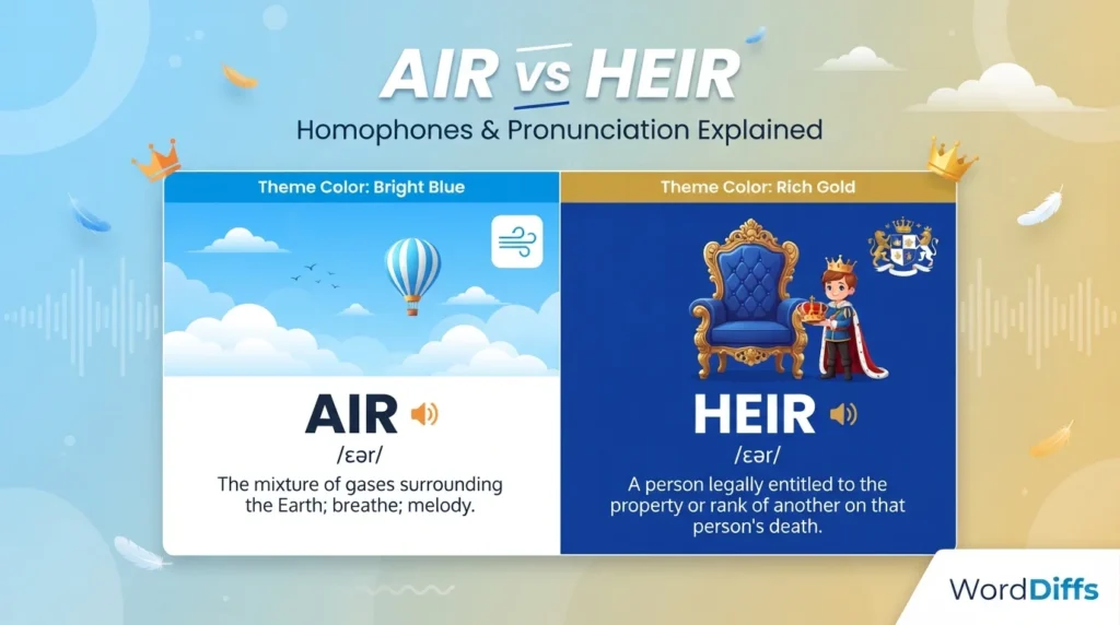Air vs Heir Homophones Pronunciation Explained