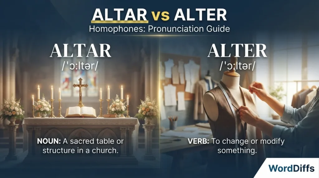 Altar vs Alter Homophones: Pronunciation Guide