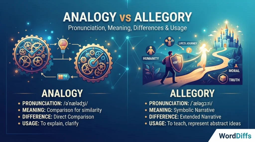 Analogy vs Allegory Pronunciation, Meaning, Differences & Usage