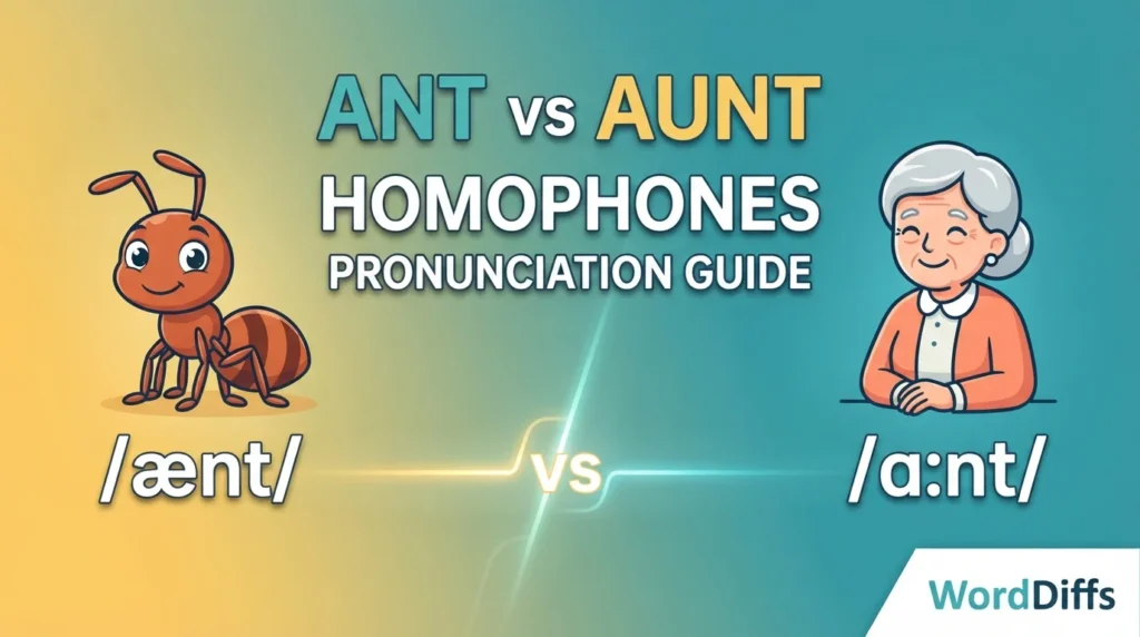Ant vs Aunt Homophones Pronunciation Guide