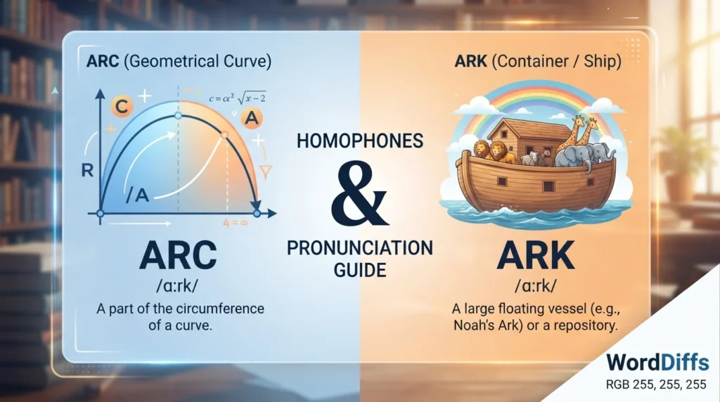 Arc vs Ark Homophones Pronunciation Guide
