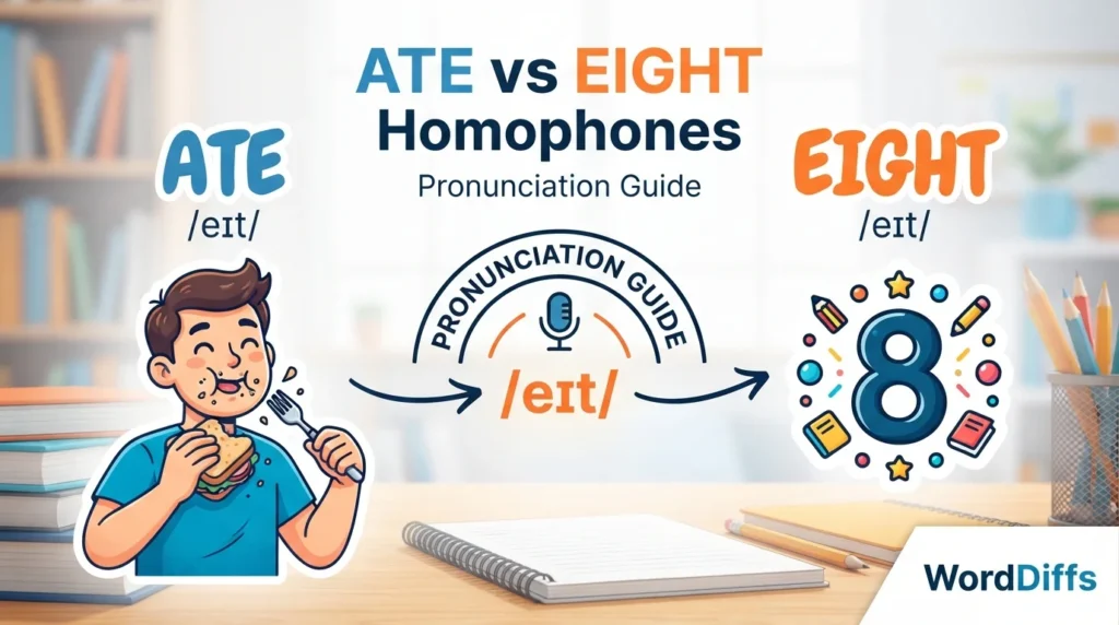 Ate vs Eight Homophones Pronunciation Guide