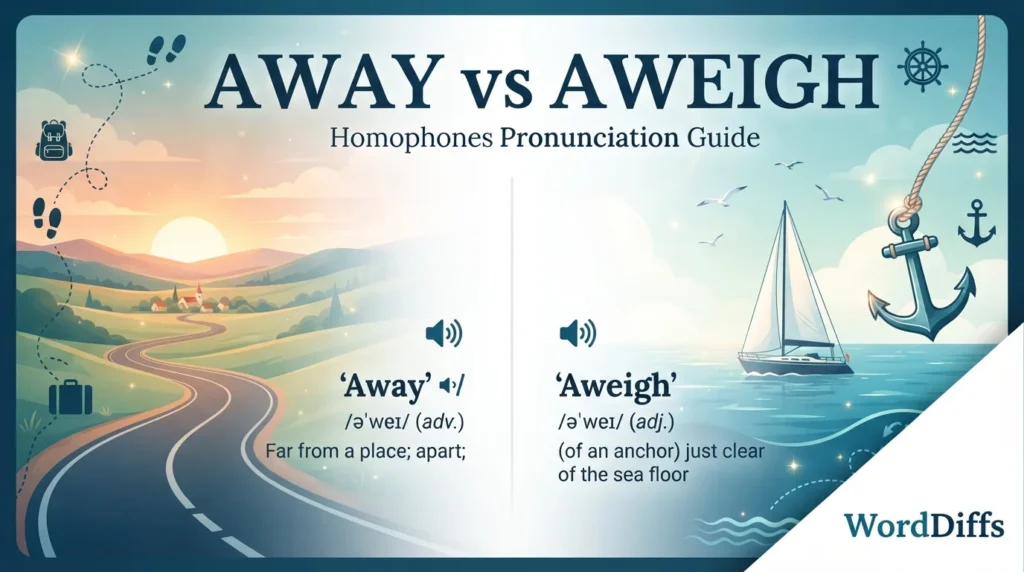 Away vs Aweigh Homophones Pronunciation Guide