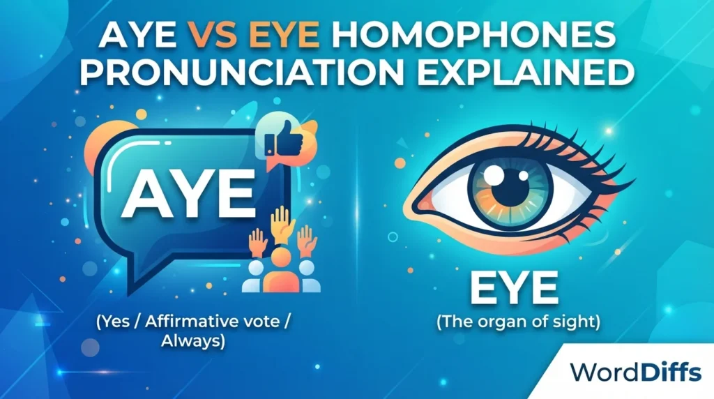 Aye vs Eye Homophones Pronunciation Explained