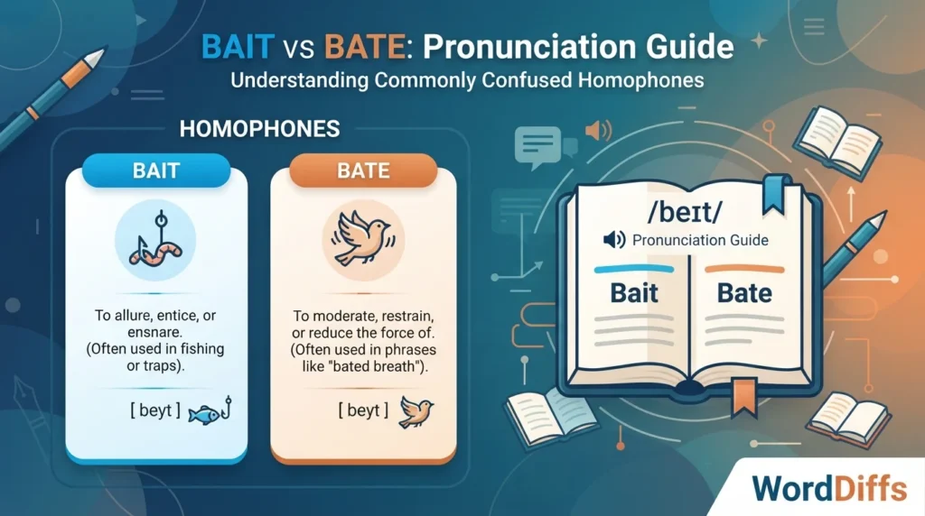 Bait vs Bate Homophones Pronunciation Guide