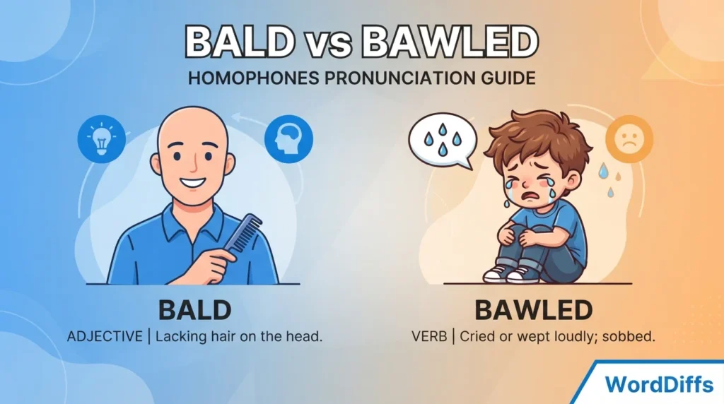 Bald vs Bawled Homophones Pronunciation Guide