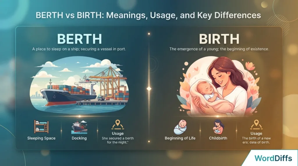 Berth vs Birth: Meanings, Usage, and Key Differences