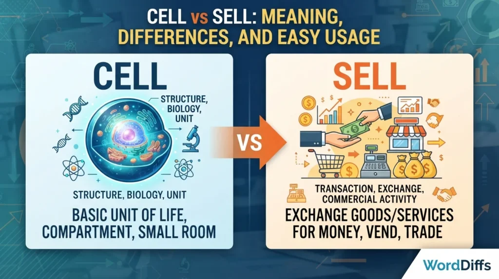Cell vs Sell: Meaning, Differences, and Easy Usage