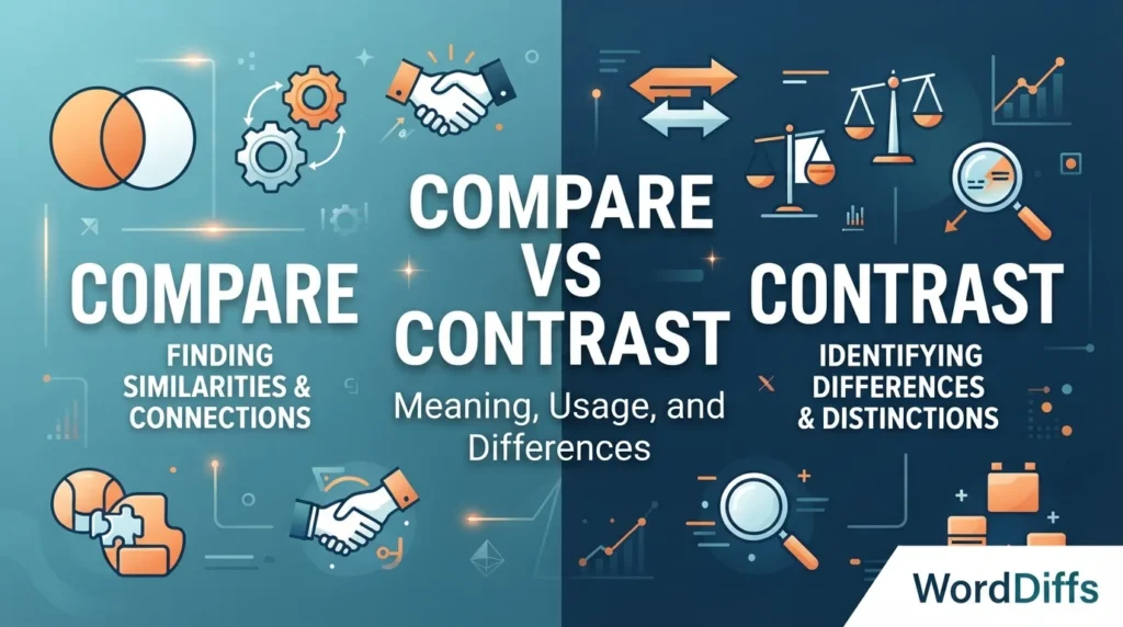 Compare vs Contrast: Meaning, Usage, and Differences