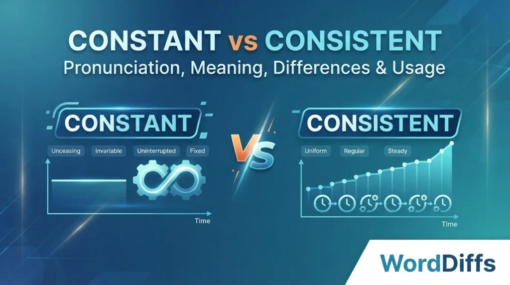 Constant vs Consistent Pronunciation, Meaning, Differences & Usage