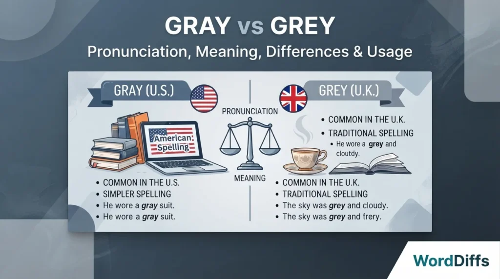 Gray vs Grey Pronunciation, Meaning, Differences & Usage