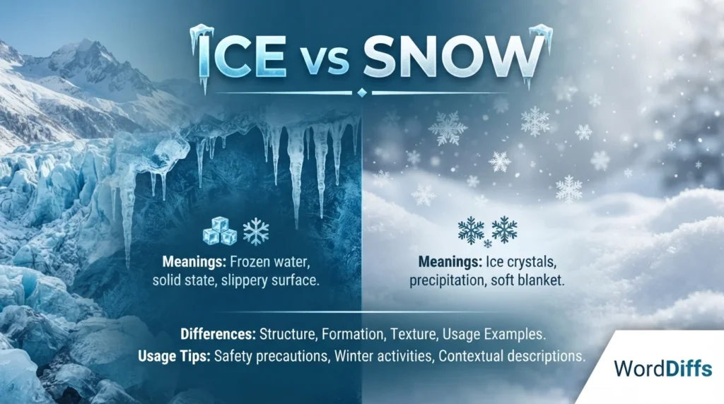 Ice vs Snow: Meanings, Differences, and Usage Tips