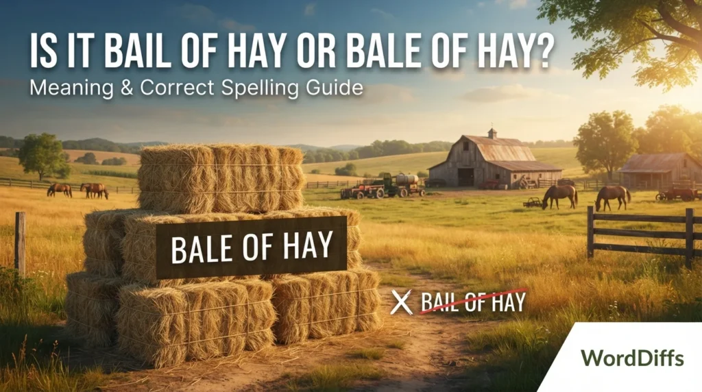 Is It Bail of Hay or Bale of Hay? Meaning & Correct Spelling Guide