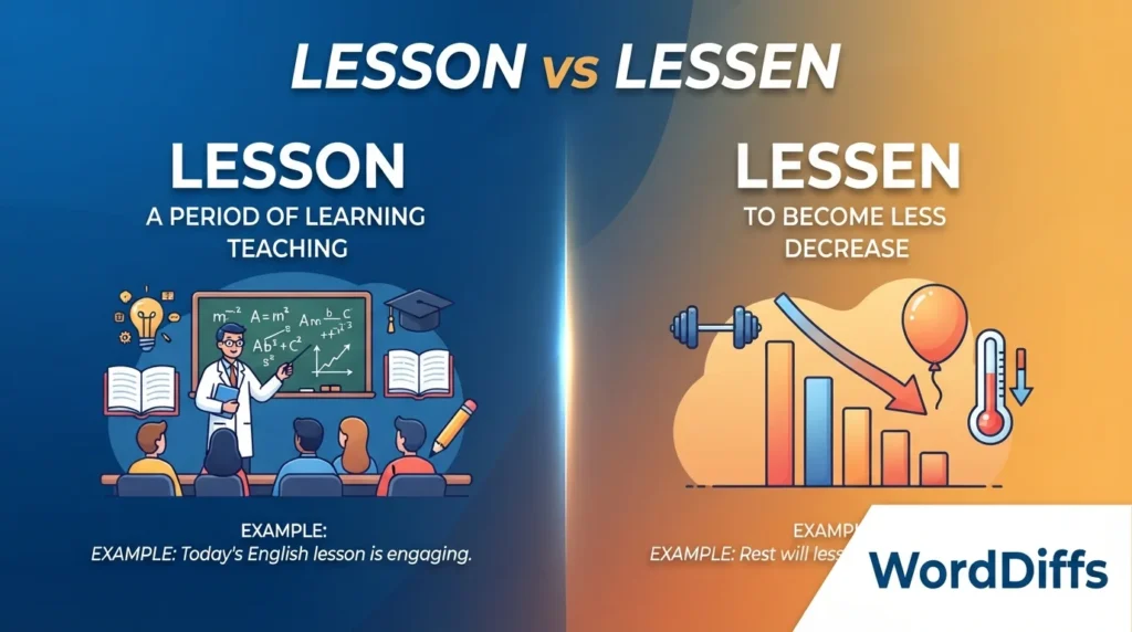 Lesson vs Lessen: Meaning, Usage and Examples